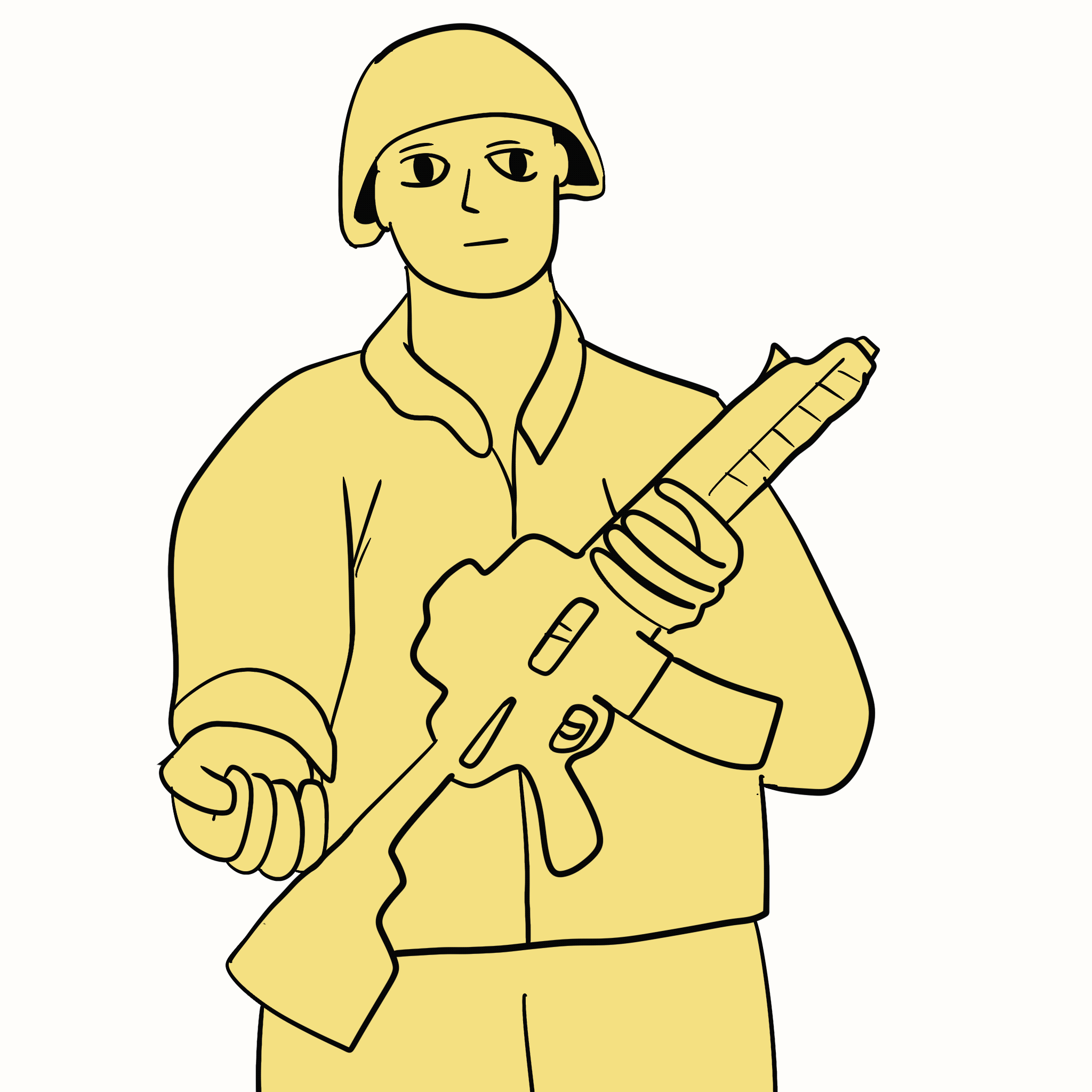 Soldier with weapon