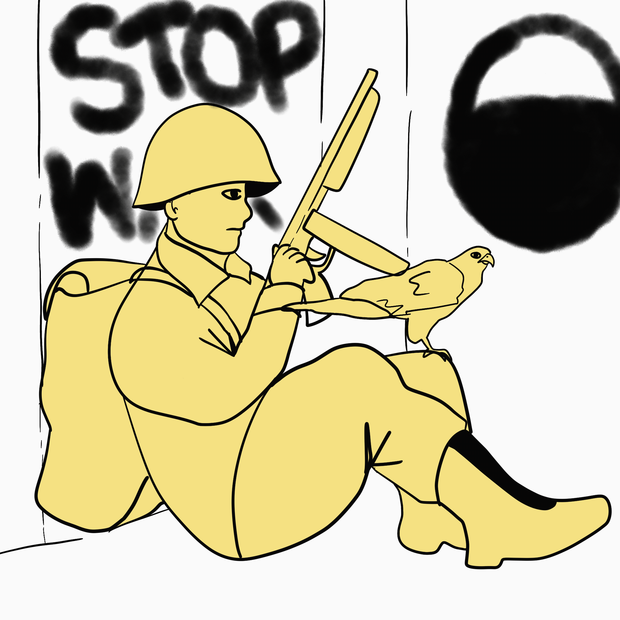 Soldier sitting